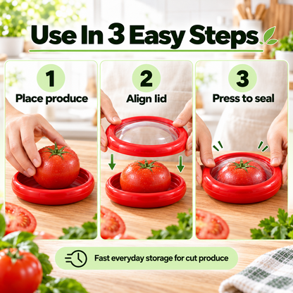 4-Piece Reusable Produce Saver Set | Airtight Storage Containers
