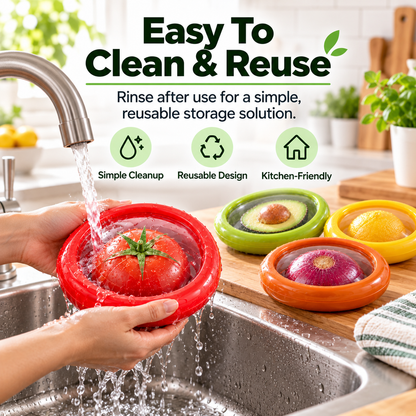 4-Piece Reusable Produce Saver Set | Airtight Storage Containers